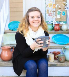 Jamie Ankenbrandt, who graduated with a major in art and a minor in ceramics, spent time in Africa and worked for local non-profits before coming to Prodigal Pottery. 